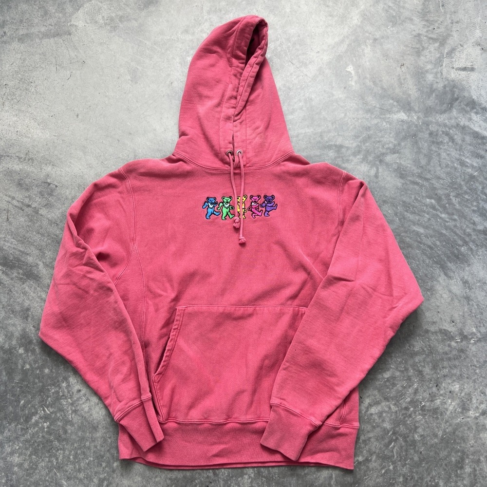 Champion pink Greatfuldead Hoodie y2k heavy casual rare Sku129